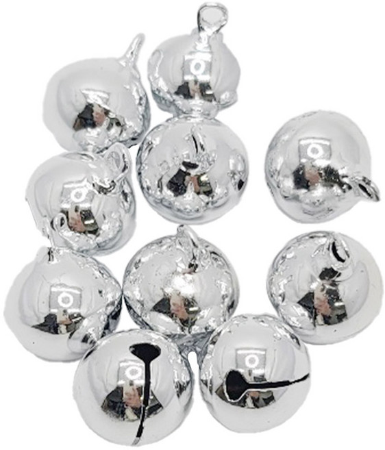 마다꾸미 미니 컬러 방울 25mm, 02 실버, 10개