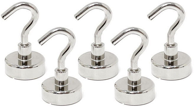 네오디움 고리자석 20mm, 실버, 5개