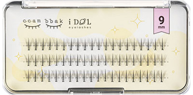 깜빡 아이돌 래쉬 인조 가닥속눈썹 W형 9mm, 1개