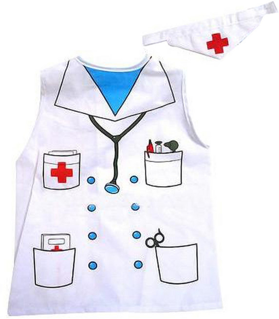 캐스비 플레이 의사 역할조끼 의상, 혼합색상, 1개