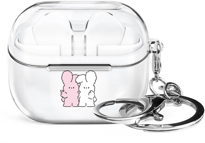 아이무이 포소미 삼성 갤럭시 버즈3 버즈3프로 공용 투명 키링 케이스, 단짝, 1개