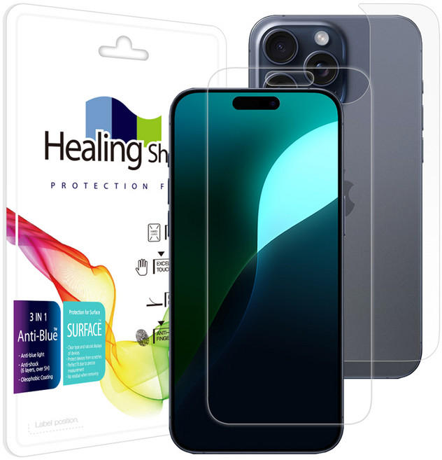 힐링쉴드 프로맥스 블루라이트차단 액정보호필름 + 후면 세트, 1개