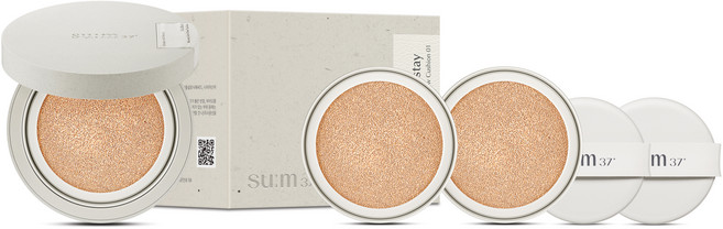 [비건뷰티] 숨37도 스킨스테이 소프트 글로우 쿠션 파운데이션 본품 13g + 리필 2p 세트, 01호, 1개