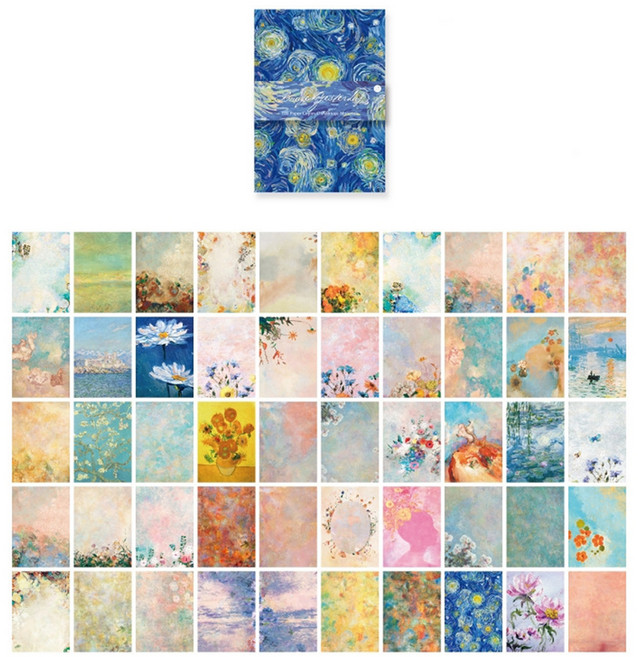 마다꾸미 빈티지 감성 명화 디자인 대용량 메모지, 명화속여름, 100매, 1세트