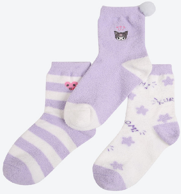 SHOOPENkids 女童用三麗鷗迷你保暖睡眠襪3雙組 HPKL8EFV1S