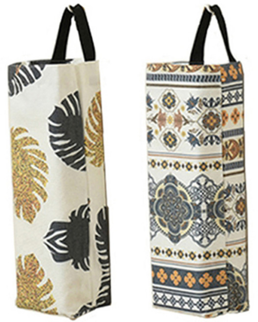 리얼피키 뽑아쓰는 비닐봉투 거치대 비닐수납걸이 2종, 나뭇잎 + 패턴, 2개