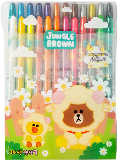 STUDIO EIGHT LINE FRIENDS 叢林熊大 24色彩色鉛筆組 隨機出貨, 24色, 1套