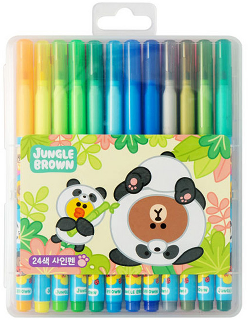 라인프렌즈 사인펜 24종 세트 랜덤발송, 24색, 1세트