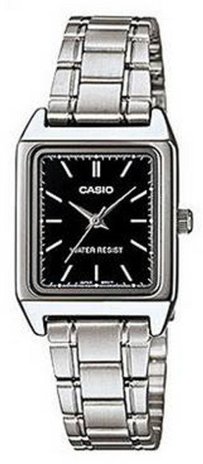 카시오 여성용 사각 아날로그 메탈 손목시계 LTP-V007 + 배터리교환권 세트
