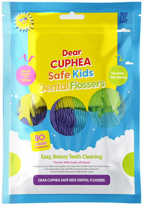 디어쿠페아 세이프 키즈 치실 7.5cm 80p, 노랑, 연두, 하늘, 보라, 1개