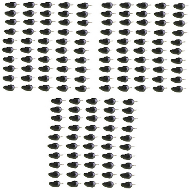 Mungudam 可愛愛心立體造型圖釘 黑色, 3組, 50入