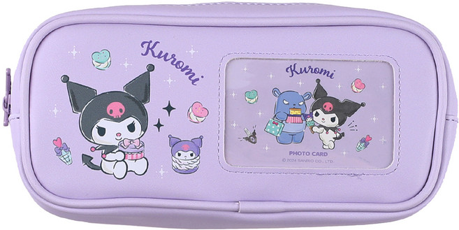 산리오 포토카드 홀더 필통 쿠로미, 퍼플, 1개