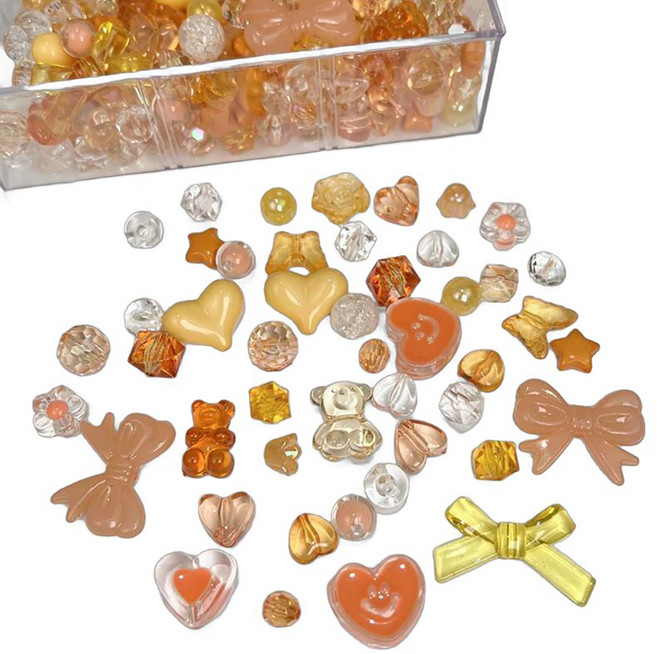 마다꾸미 다채로운 대용량 탑꾸 만들기 재료 50g, 오렌지, 1세트