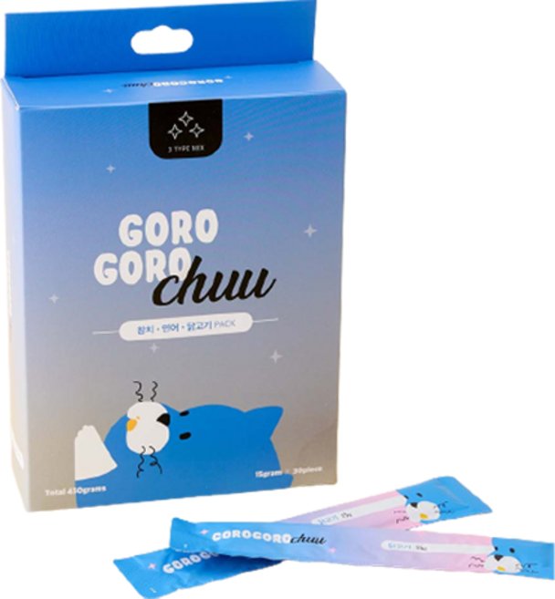 gorogoro 고양이 츄 간식, 믹스, 15g, 30개