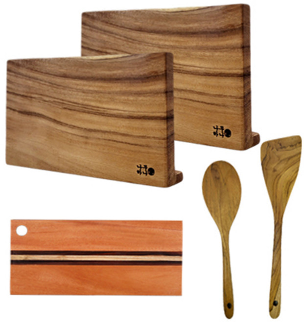 Namuhana Kitchen 原木砧板5件組, 混合色, 1套