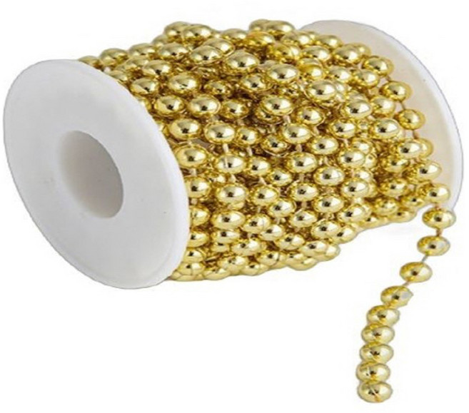마다꾸미 롤장식 줄 비드 체인 구슬 0.6cm x 5m, 골드, 1개