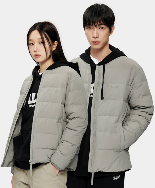 밸롭 남녀공용 슈드 다운 릴렉스핏 경량 패딩 자켓 BA4LDJU001