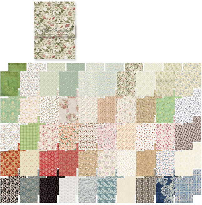 마다꾸미 빈티지 감성 명화 디자인 대용량 메모지, 플라워패턴, 100매, 1세트