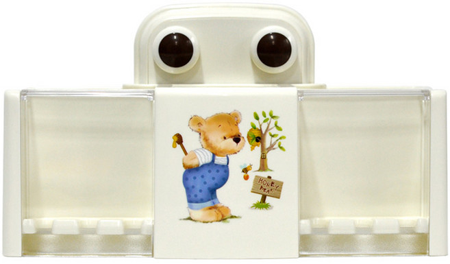 허니베어 신형흡착 칫솔 걸이, 화이트, 1개