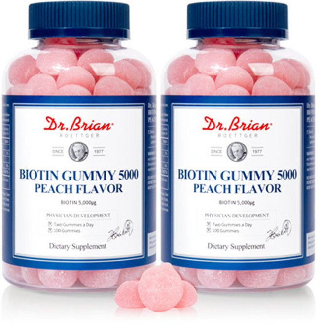 닥터브라이언 비오틴 구미 5000 복숭아맛 300g, 100정, 2개