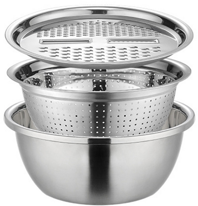 위드윈 스텐 만능 강판 3종 세트, 채칼 + 채반 + 채볼, 1세트