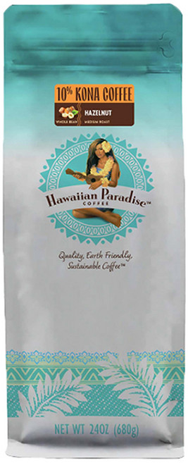 하와이안파라다이스커피 커피 10% 코나 헤이즐넛 원두, 680g, 1개, 홀빈(분쇄안함)