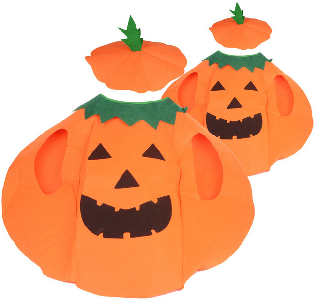 KY I&D 할로윈 호박 망토 모자 2세트, 혼합색상, 2개