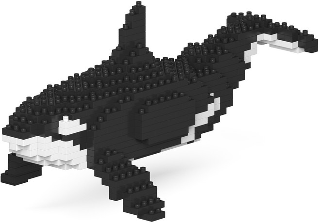 JEKCA 범고래 해양 동물 블럭, 혼합색상, 1개