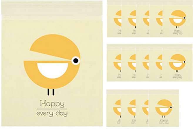 withWIN 간편 부착식 차량용 쓰레기봉투 옐로우, 15개