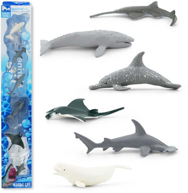 벨루가와 바다 친구들 피규어 6종 세트, 1세트