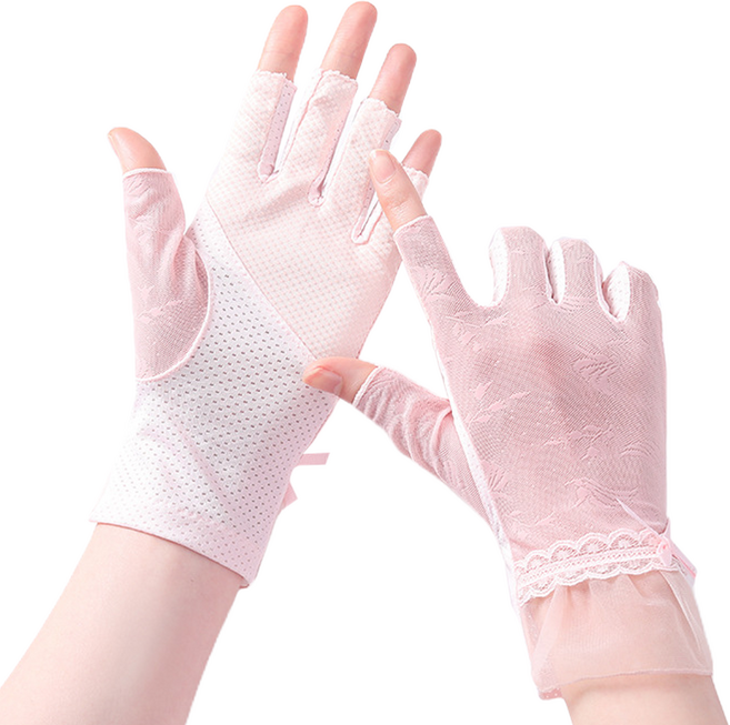 베오앤유 여성용 레이스 요가장갑 양손세트, 연핑크, 1세트