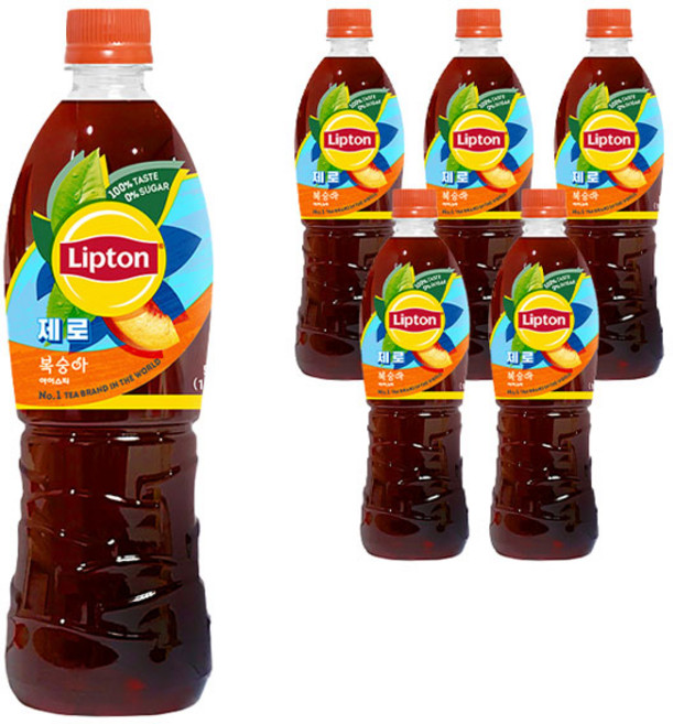 립톤 제로 복숭아 아이스티, 500ml, 6개