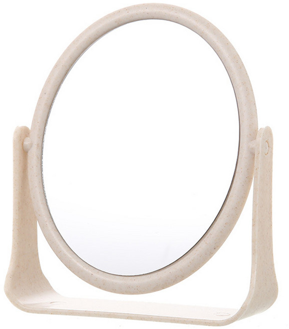 하이엉클 감성 화장대 타원형 탁상거울, 아이보리