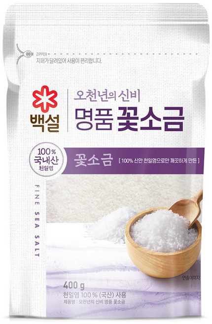 백설 천일염 꽃소금, 400g, 1개