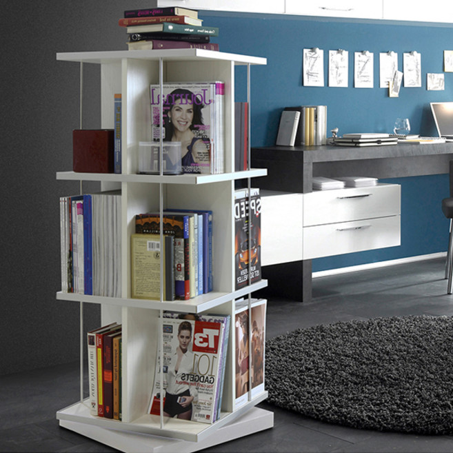 비앙스 VONI 인테리어 회전책장 방문설치, A 화이트, 3단