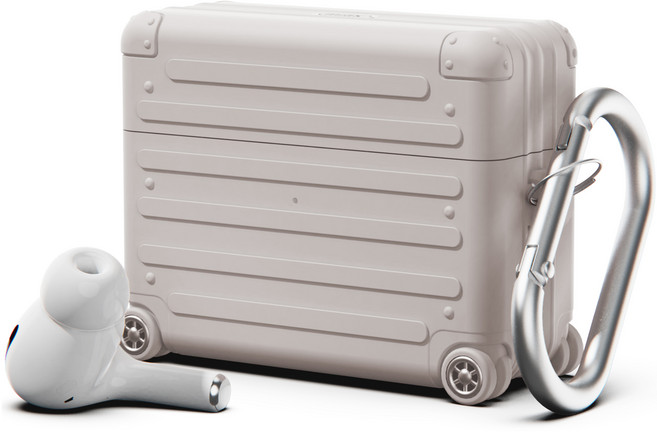 미아크 실리콘 캐리어 이어폰 케이스, 베이지, 1개, 에어팟 프로 / 프로2