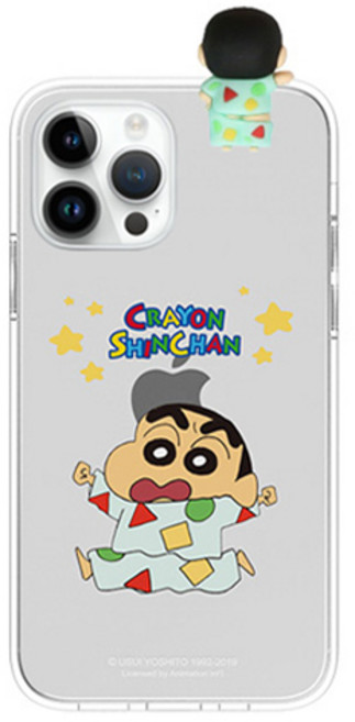 짱구 피규어 클리어 젤리 휴대폰 케이스 + 피규어