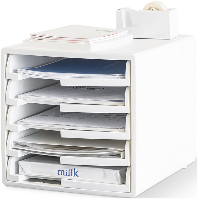 프랑코홈 오픈 데스크 서류함, 화이트, 5단