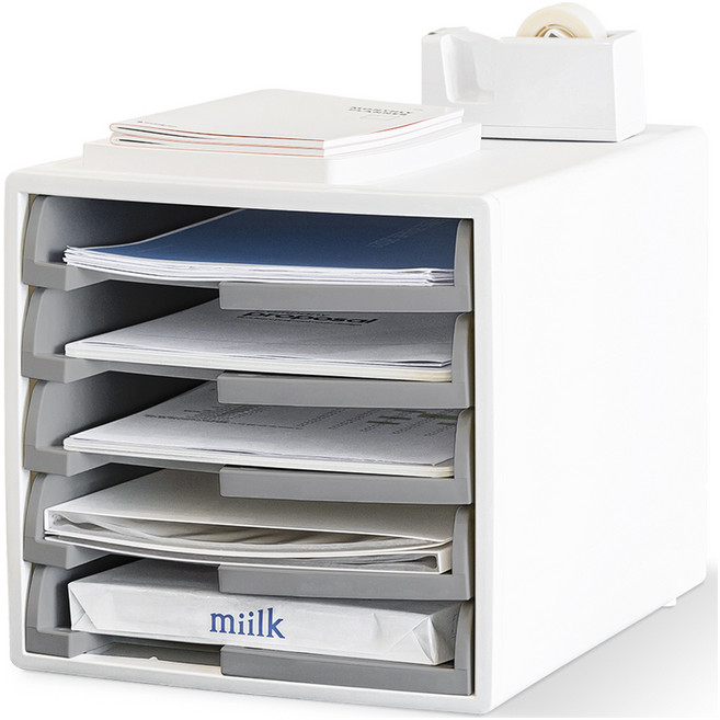 프랑코홈 오픈 데스크 서류함, 그레이, 5단