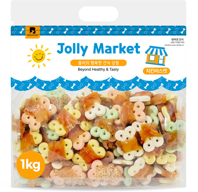졸리마켓 강아지 대용량 육포, 치킨비스켓, 1kg, 1개