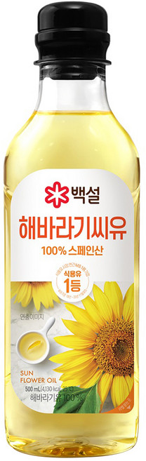 백설 CJ 해바라기씨유, 500ml, 1개