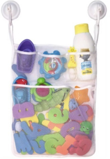 밝은리빙 무타공 욕실정리 그물망, 화이트, 1개