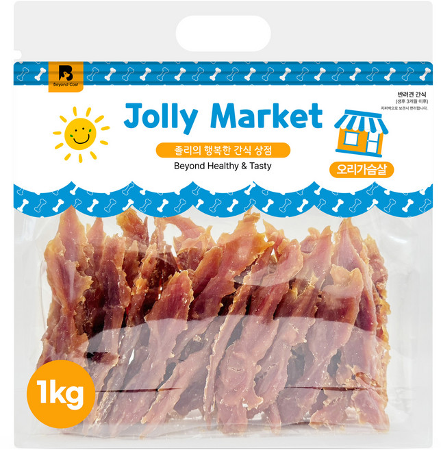 졸리마켓 강아지 대용량 육포, 오리가슴살, 1kg, 1개