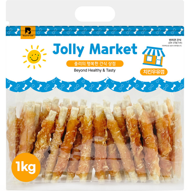졸리마켓 강아지 대용량 육포, 치킨우유껌, 1kg, 1개