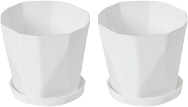 포쳐베네 플라스틱 화분, 화이트, 2개