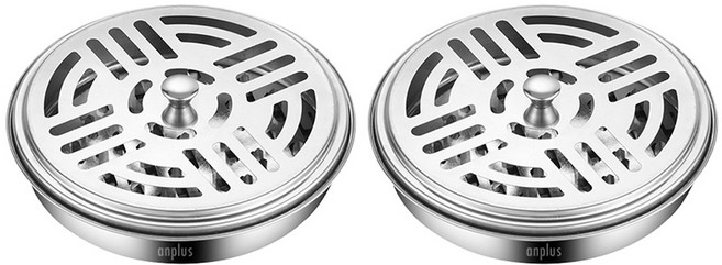 앙플러스 휴대용 스테인리스 모기향 망사 거치대, 실버, 2개