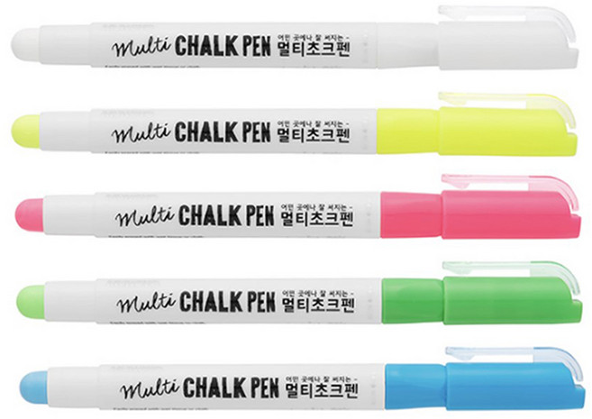 문교 멀티초크펜 5색 세트, 혼합색상, 5개