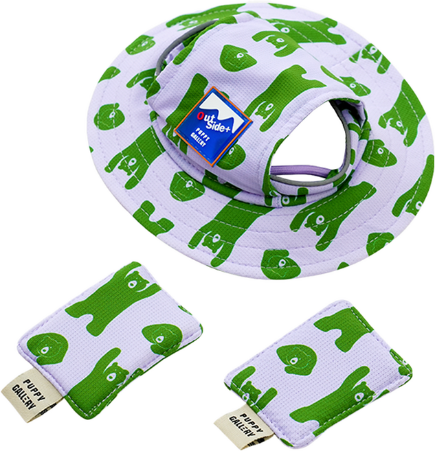 퍼피갤러리 반려동물 점핑베어 쿨링 버킷햇, 라벤더, 1개