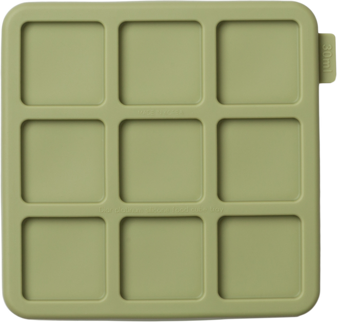 디아르 플래티넘 실리콘 밀폐 냉동트레이 9구, 올리브그린, 1개