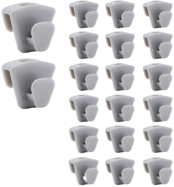 까사라이프 옷걸이 연결형 후크, 그레이, 20개